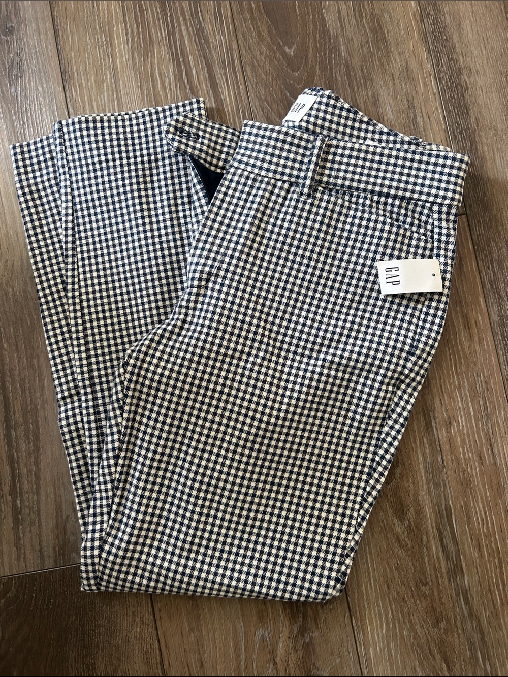 GAP Women’s Navy & White Gingham Chinos